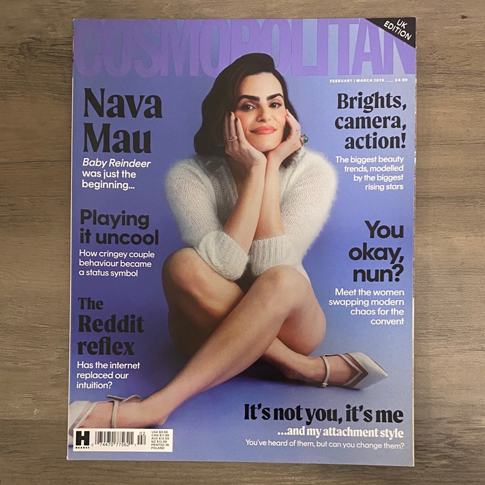 Cosmopolitan Magazine Cover with Nava Mau. UK Edition. February 2025